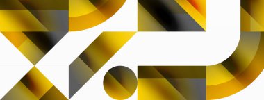 Parlak daire, kare, üçgen minimalist geometrik arkaplanı şekillendirir. Gösterişli, çağdaş tasarım dijital tasarımlar, sunumlar, web sitesi afişleri, sosyal medya paylaşımları için biraz sofistike