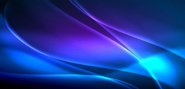 Neon ışıklarının ruhani parıltısında dinamik dalgalar. Hareket akışkanlığı ile neonun ışıl ışıl cazibesini birleştiren kavram, hem canlılığı hem de gelecekteki karmaşıklığı somutlaştıran büyüleyici arka plan.