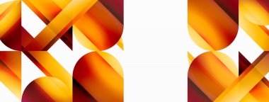 Gradyan renk üçgenleri ve beyaz daireler. Dinamik karışım büyüleyici görsel etki yaratıyor. Dijital tasarımlar, sunumlar, web sitesi afişleri, sosyal medya paylaşımları için geometrik arkaplan