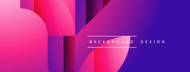 Basit geometrik formlar - dinamik geometrik soyut arkaplan. Duvar kağıdı, afiş, arkaplan, iniş sayfası, duvar sanatı, davetiye, baskılar, posterler için görsel senfoni