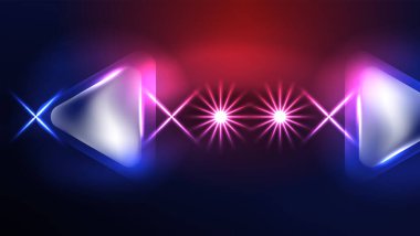 Karanlıkta ışık efektli tekno neon üçgenler