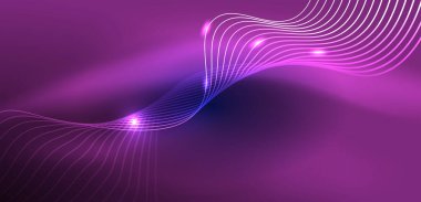 Soyut arkaplan neon dalgası. Duvar kağıdı, afiş, arkaplan, iniş sayfası, duvar resimleri, davetiyeler, posterler için yüksek teknoloji tasarımı