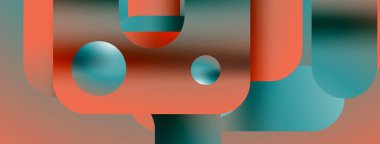 Basit geometrik formlar - dinamik geometrik soyut arkaplan. Duvar kağıdı, afiş, arkaplan, iniş sayfası, duvar sanatı, davetiye, baskılar, posterler için görsel senfoni