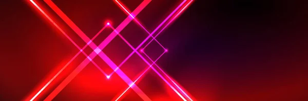 Shiny Neon Lights Dark Abstract Background Blurred Magic Neon Light — Stock Vector
