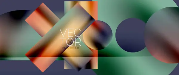 Diseño Cuadrados Círculos Gradientes Color Fluido Con Efectos Metálicos Serena — Archivo Imágenes Vectoriales