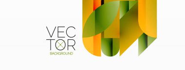 Dinamik soyut vektör arkaplanı. Dairelerin, karelerin ve üçgenlerin uyumlu birleşimi. Geometrik elementler büyüleyici bir zemin oluşturmak için birbirine dolanır. Her şekil biçimlerin kaleydoskopuna katkıda bulunur