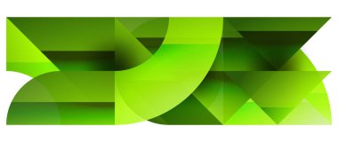 Geometrik füzyon - üçgenlerin soyut harmonisi ve minimalist arkaplan tasarımında daireler. Duvar kağıdı, afiş, arkaplan, iniş sayfası, duvar sanatı, davetiye, baskı için şekil ve satır tasarımı