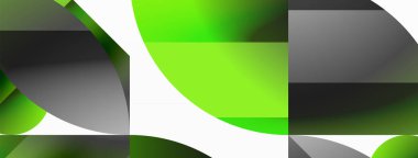 Dijital tasarımlar, sunumlar, web sitesi afişleri, sosyal medya paylaşımları için çok yönlülük ve görsel cazibe sağlayan, minimalist soyut tuval üzerinde geometrik biçimlerin Amalgamatasyonu