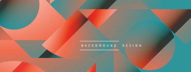 Basit geometrik formlar - dinamik geometrik soyut arkaplan. Duvar kağıdı, afiş, arkaplan, iniş sayfası, duvar sanatı, davetiye, baskılar, posterler için görsel senfoni