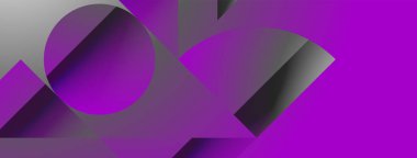 Üçgenler, çizgiler ve yuvarlak şekiller - dinamik geometrik soyut arkaplan. Duvar kağıdı, afiş, arkaplan, iniş sayfası, duvar sanatı, davetiye, baskılar için görsel senfoni