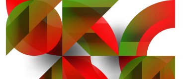 Geometrik füzyon - üçgenlerin soyut harmonisi ve minimalist arkaplan tasarımında daireler. Duvar kağıdı, afiş, arkaplan, iniş sayfası, duvar sanatı, davetiye, baskı için şekil ve satır tasarımı