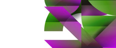 Geometrik füzyon - üçgenlerin soyut harmonisi ve minimalist arkaplan tasarımında daireler. Duvar kağıdı, afiş, arkaplan, iniş sayfası, duvar sanatı, davetiye, baskı için şekil ve satır tasarımı