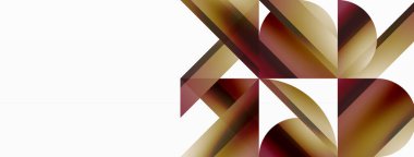 Canlı eğimli üçgenler ve beyaz üzerinde daireler. Dijital tasarımlar, sunumlar, web sitesi afişleri, sosyal medya paylaşımları için şekillerin büyüleyici birleşimi