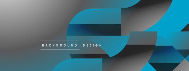 Üçgenler, çizgiler ve yuvarlak şekiller - dinamik geometrik soyut arkaplan. Duvar kağıdı, afiş, arkaplan, iniş sayfası, duvar sanatı, davetiye, baskılar için görsel senfoni