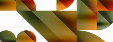 Vektör arkaplanı. Minimalist geometrik arkaplan daireler ve şekillerle süslenmiş. Dijital tasarımlar, sunumlar, web sitesi afişleri, sosyal medya paylaşımları için yaratıcılığı davet eden soyut sanat