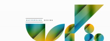 Vektör arkaplanı. Minimalist geometrik arkaplan daireler ve şekillerle süslenmiş. Dijital tasarımlar, sunumlar, web sitesi afişleri, sosyal medya paylaşımları için yaratıcılığı davet eden soyut sanat