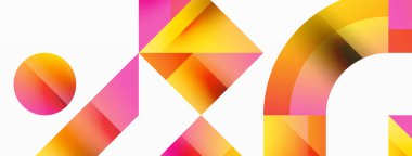 Parlak daire, kare, üçgen minimalist geometrik arkaplanı şekillendirir. Gösterişli, çağdaş tasarım dijital tasarımlar, sunumlar, web sitesi afişleri, sosyal medya paylaşımları için biraz sofistike