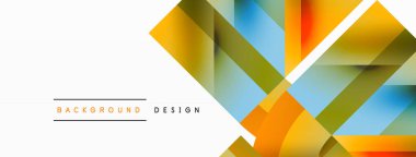 Kareli, üçgenli, daireli geometrik arkaplan. Şekiller uyumlu bir şekilde etkileşir, dijital tasarımlar, sunumlar, web sitesi afişleri, sosyal medya iletileri için görsel olarak çarpıcı bir tasarım oluşturur