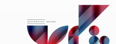 Vektör arkaplanı. Minimalist geometrik arkaplan daireler ve şekillerle süslenmiş. Dijital tasarımlar, sunumlar, web sitesi afişleri, sosyal medya paylaşımları için yaratıcılığı davet eden soyut sanat
