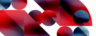 Vektör arkaplanı. Minimalist geometrik arkaplan daireler ve şekillerle süslenmiş. Dijital tasarımlar, sunumlar, web sitesi afişleri, sosyal medya paylaşımları için yaratıcılığı davet eden soyut sanat