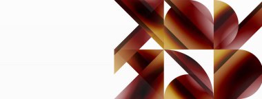 Canlı eğimli üçgenler ve beyaz üzerinde daireler. Dijital tasarımlar, sunumlar, web sitesi afişleri, sosyal medya paylaşımları için şekillerin büyüleyici birleşimi