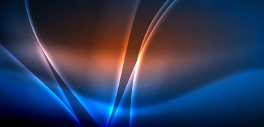 Neon ışıklarının ruhani parıltısında dinamik dalgalar. Hareket akışkanlığı ile neonun ışıl ışıl cazibesini birleştiren kavram, hem canlılığı hem de gelecekteki karmaşıklığı somutlaştıran büyüleyici arka plan.