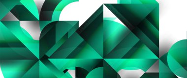 Büyüleyici vektör illüstrasyonu - geometrik, minimalist, soyut arkaplan duvar kağıdı, pankart, arkaplan, iniş sayfası, duvar sanatı, davetiye, baskılar, posterler için daireler ve üçgenlerle süslenmiş