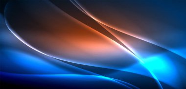 Neon ışıklarının ruhani parıltısında dinamik dalgalar. Hareket akışkanlığı ile neonun ışıl ışıl cazibesini birleştiren kavram, hem canlılığı hem de gelecekteki karmaşıklığı somutlaştıran büyüleyici arka plan.