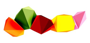 Soyut düşük polyester taş tasarımı. Geometrik 3d vektör tasarım ögesi