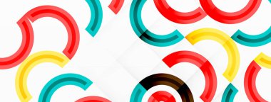 Değişik tonlara ve renklere sahip canlı ve göz alıcı bir tasarıma sahip renkli çemberler girdap ve dinamik bir etki yaratıyor.