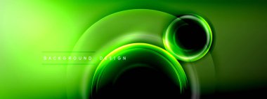 Çember çizgileri ve baloncuklar ışık ve gölge efektleriyle parlayan etki eğiminde. Işık, gölge ve derinliğin dinamik etkileşimi. Gelecekçi ve ritmik teknoloji tasarımı