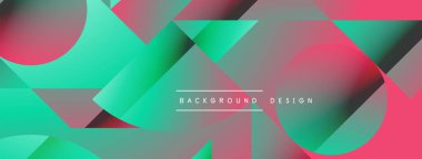 Basit geometrik formlar - dinamik geometrik soyut arkaplan. Duvar kağıdı, afiş, arkaplan, iniş sayfası, duvar sanatı, davetiye, baskılar, posterler için görsel senfoni