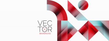 Kareli, üçgenli, daireli geometrik arkaplan. Şekiller uyumlu bir şekilde etkileşir, dijital tasarımlar, sunumlar, web sitesi afişleri, sosyal medya iletileri için görsel olarak çarpıcı bir tasarım oluşturur