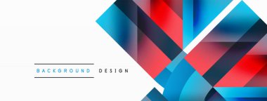 Kareli, üçgenli, daireli geometrik arkaplan. Şekiller uyumlu bir şekilde etkileşir, dijital tasarımlar, sunumlar, web sitesi afişleri, sosyal medya iletileri için görsel olarak çarpıcı bir tasarım oluşturur