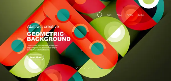 Círculos Simples Patrón Elementos Redondos Landing Page Geométrica Diseño Minimalista — Archivo Imágenes Vectoriales