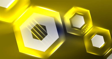 Soyut arkaplan neon altıgen vektör çizimi