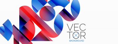 Dinamik soyut vektör arkaplanı. Dairelerin, karelerin ve üçgenlerin uyumlu birleşimi. Geometrik elementler büyüleyici bir zemin oluşturmak için birbirine dolanır. Her şekil biçimlerin kaleydoskopuna katkıda bulunur