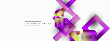 Dinamik bileşim, parlak geometrik şekiller soyut arkaplan. Duvar kağıdı, afiş, arkaplan veya iniş için moda tekno iş şablonu