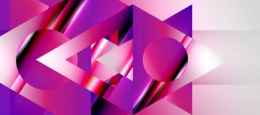 Trendy minimal geometric composition abstract background. Shadow lines and lights on glossy triangles backdrop. Vector Illustration For Wallpaper, Banner, Background, Card, Book Illustration