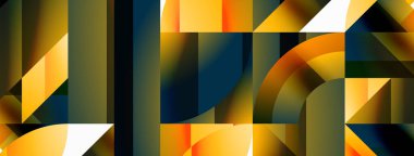 Çeşitli geometrik şekiller, dijital tasarımlar, sunumlar, web sitesi afişleri, sosyal medya paylaşımları için çağdaş tasarım için çok yönlü bir tablo sunarak, asgari soyut bir zemin üzerinde birleşir.