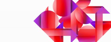 Gradyan renk üçgenleri ve beyaz daireler. Dinamik karışım büyüleyici görsel etki yaratıyor. Dijital tasarımlar, sunumlar, web sitesi afişleri, sosyal medya paylaşımları için geometrik arkaplan