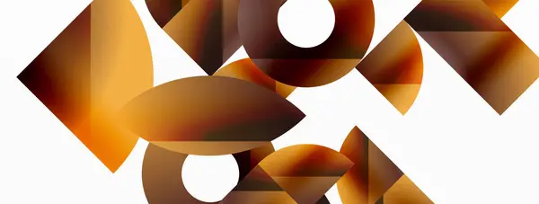 Векторный Фон Минималистский Геометрический Фон Украшенный Кругами Фигурами Абстрактное Искусство — стоковый вектор