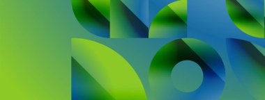 Basit geometrik formlar - dinamik geometrik soyut arkaplan. Duvar kağıdı, afiş, arkaplan, iniş sayfası, duvar sanatı, davetiye, baskılar, posterler için görsel senfoni