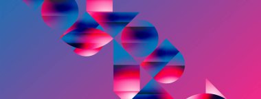 Serene gradyan şablonu. Çemberler ve üçgenler minimalist mükemmellikte karışıyor. Biçim ve renklerin nazik bir şekilde birleşmesi dengeli ama büyüleyici bir zemin oluşturur, modern karmaşıklığı somutlaştırır.