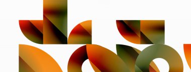 Vektör arkaplanı. Minimalist geometrik arkaplan daireler ve şekillerle süslenmiş. Dijital tasarımlar, sunumlar, web sitesi afişleri, sosyal medya paylaşımları için yaratıcılığı davet eden soyut sanat