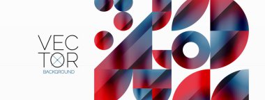 Vektör arkaplanı. Minimalist geometrik arkaplan daireler ve şekillerle süslenmiş. Dijital tasarımlar, sunumlar, web sitesi afişleri, sosyal medya paylaşımları için yaratıcılığı davet eden soyut sanat
