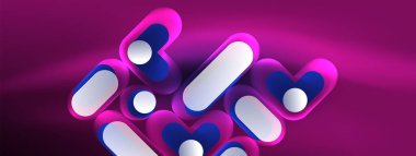 Parlak yuvarlak şekiller soyut arkaplan. Duvar kağıdı, afiş, sunum, arkaplan şablonu