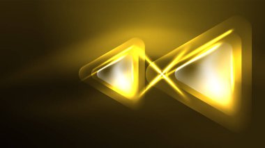 Karanlıkta ışık efektli tekno neon üçgenler