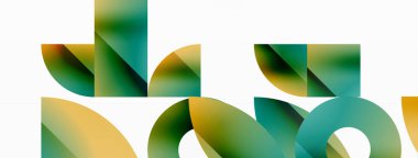 Vektör arkaplanı. Minimalist geometrik arkaplan daireler ve şekillerle süslenmiş. Dijital tasarımlar, sunumlar, web sitesi afişleri, sosyal medya paylaşımları için yaratıcılığı davet eden soyut sanat