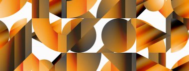 Dijital tasarımlar, sunumlar, web sitesi afişleri, sosyal medya paylaşımları için çok yönlülük ve görsel cazibe sağlayan, minimalist soyut tuval üzerinde geometrik biçimlerin Amalgamatasyonu